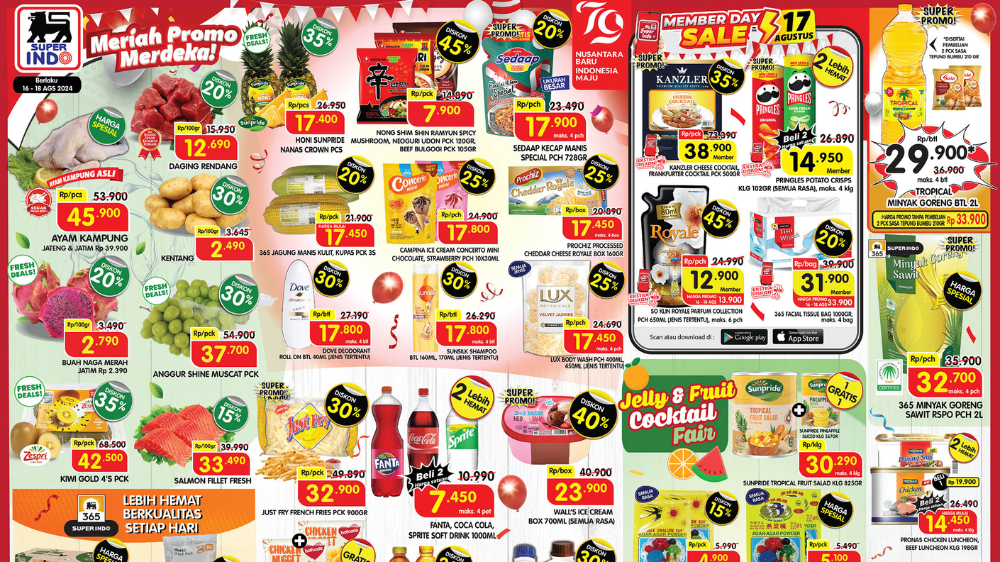 Katalog Promo JSM Superindo 16-18 Agustus 2024 Spesial Hari Kemerdekaan, Sunlight Cuma Rp9 Ribuan