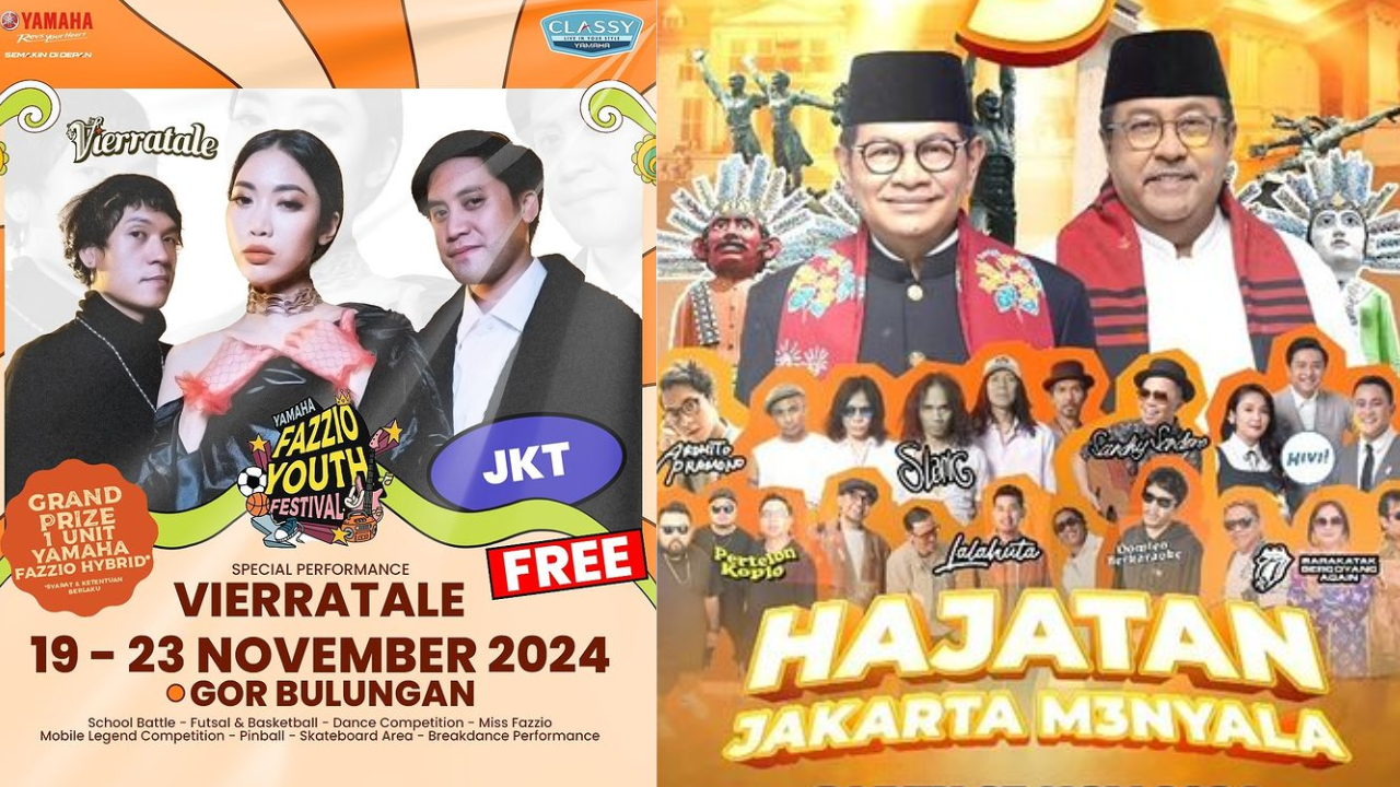 7 Konser Gratis di Jakarta 22-24 November 2024, Malam Mingguan Bareng Tulus, Rhoma Irama, Slank hingga Yura Yunita