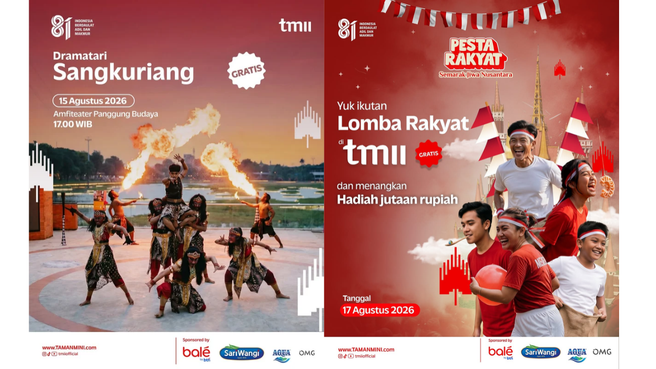 Agenda Event Jakarta Pesta Rakyat di TMII 15-17 Agustus 2026, Banjir Pertunjukan Budaya hingga Pawai
