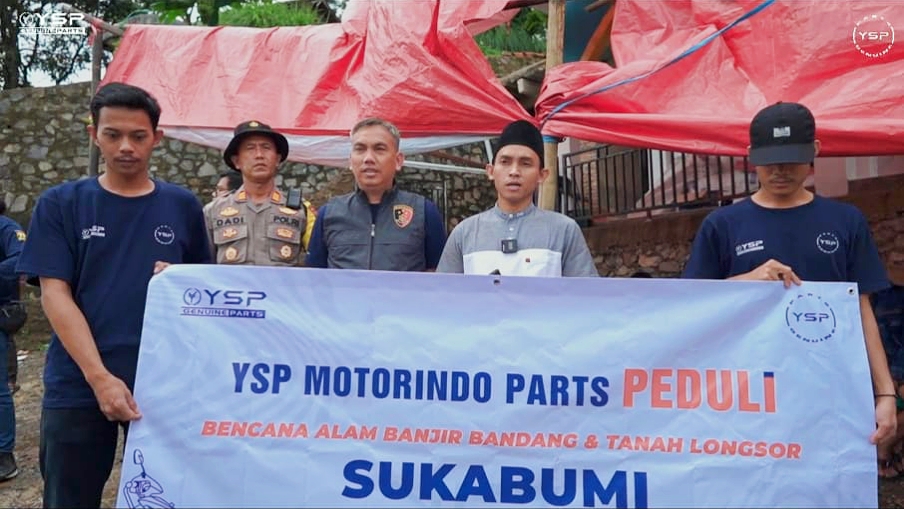 PT YSP Motorindo Parts Salurkan Bantuan 840 Dus Indomie dan 1.080 Selimut ke Korban Banjir di Sukabumi