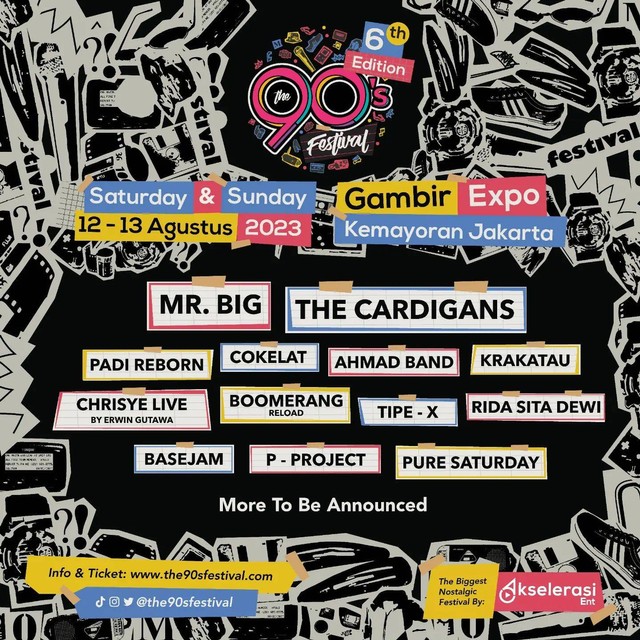 The 90's Festival Umumkan Line Up Fase Pertama, Ada Mr. Big Sampai The Cardigans!