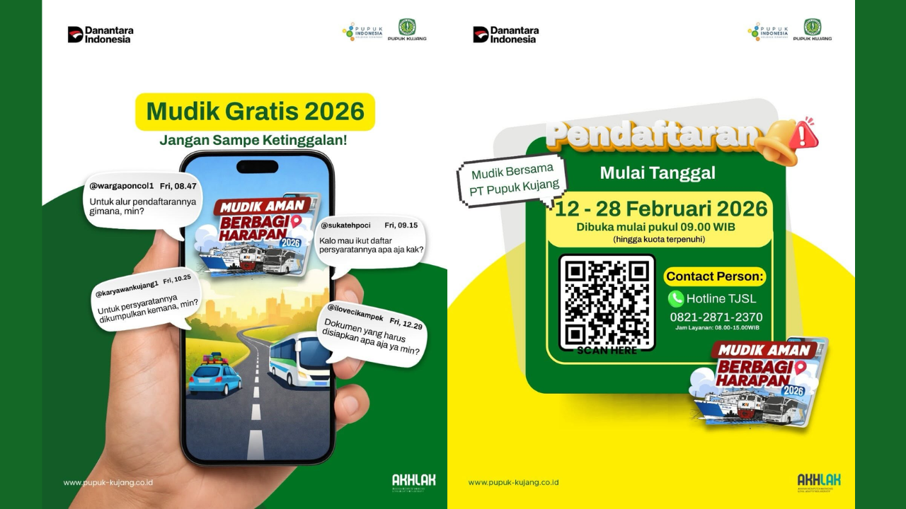 Link dan Cara Daftar Mudik Gratis BUMN 2026 Pupuk Kujang, Dibuka 12 Februari