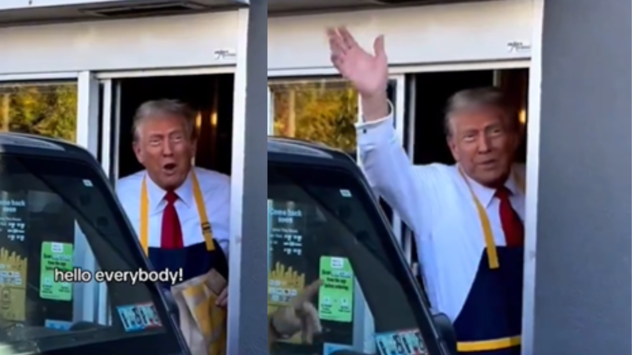 Pencitraan Ala AS, Donald Trump Mendadak jadi Pelayan Drive-Thru McDonald's