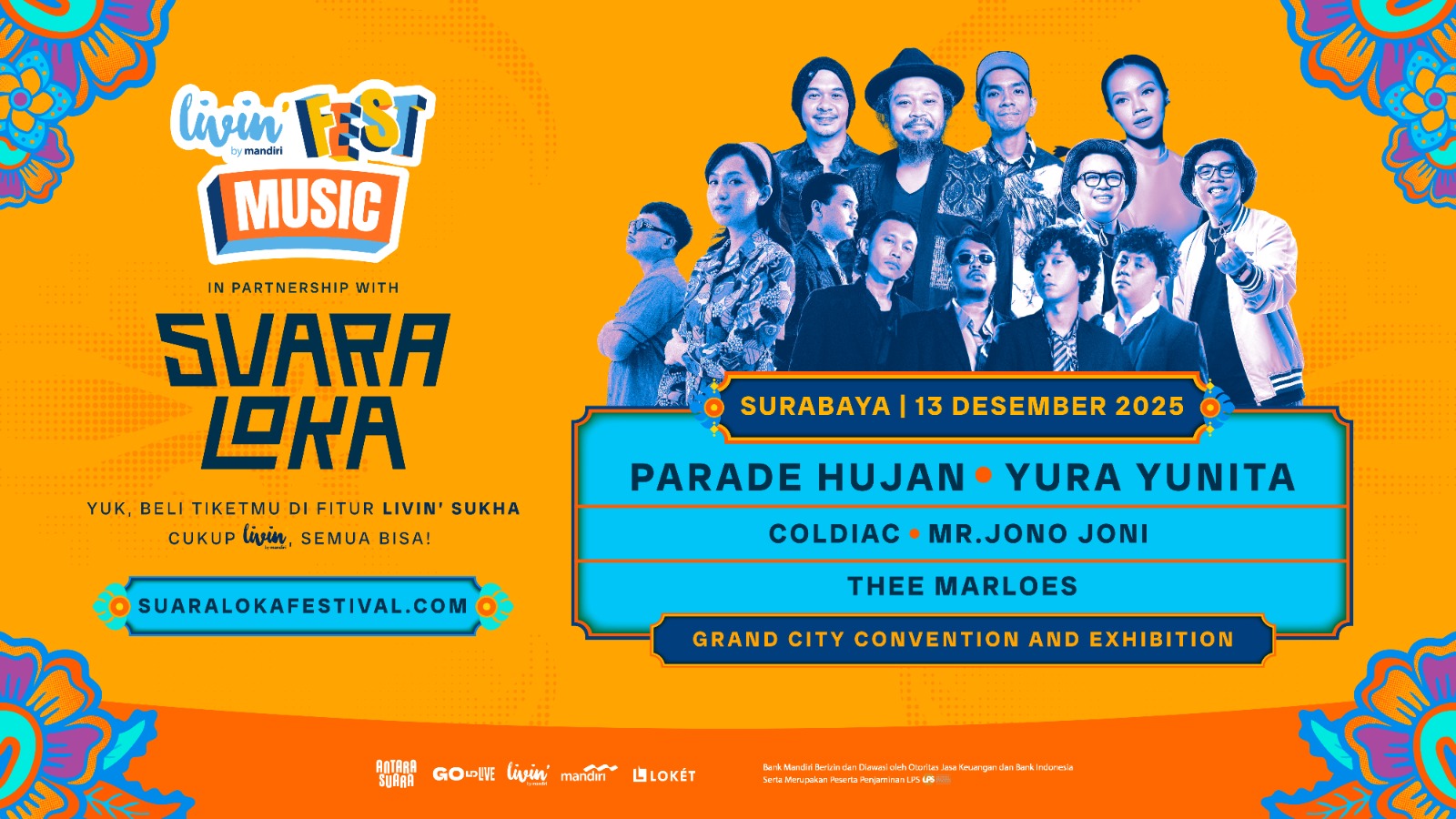 Parade Hujan, Yura dan Coldiac Siap Ramaikan Suara Loka di Surabaya