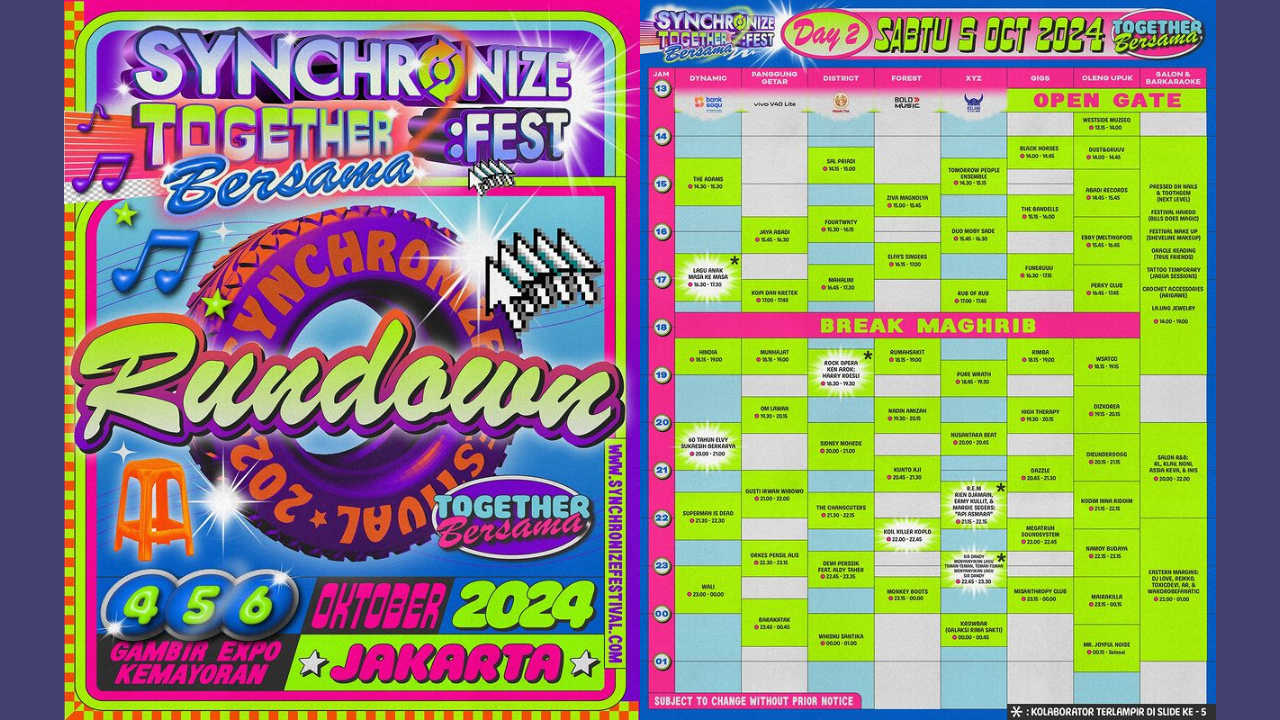 Line Up dan Rundown Synchronize Fest 2024 Hari Kedua, Sal Priadi Tampil Pukul 14.15 WIB 