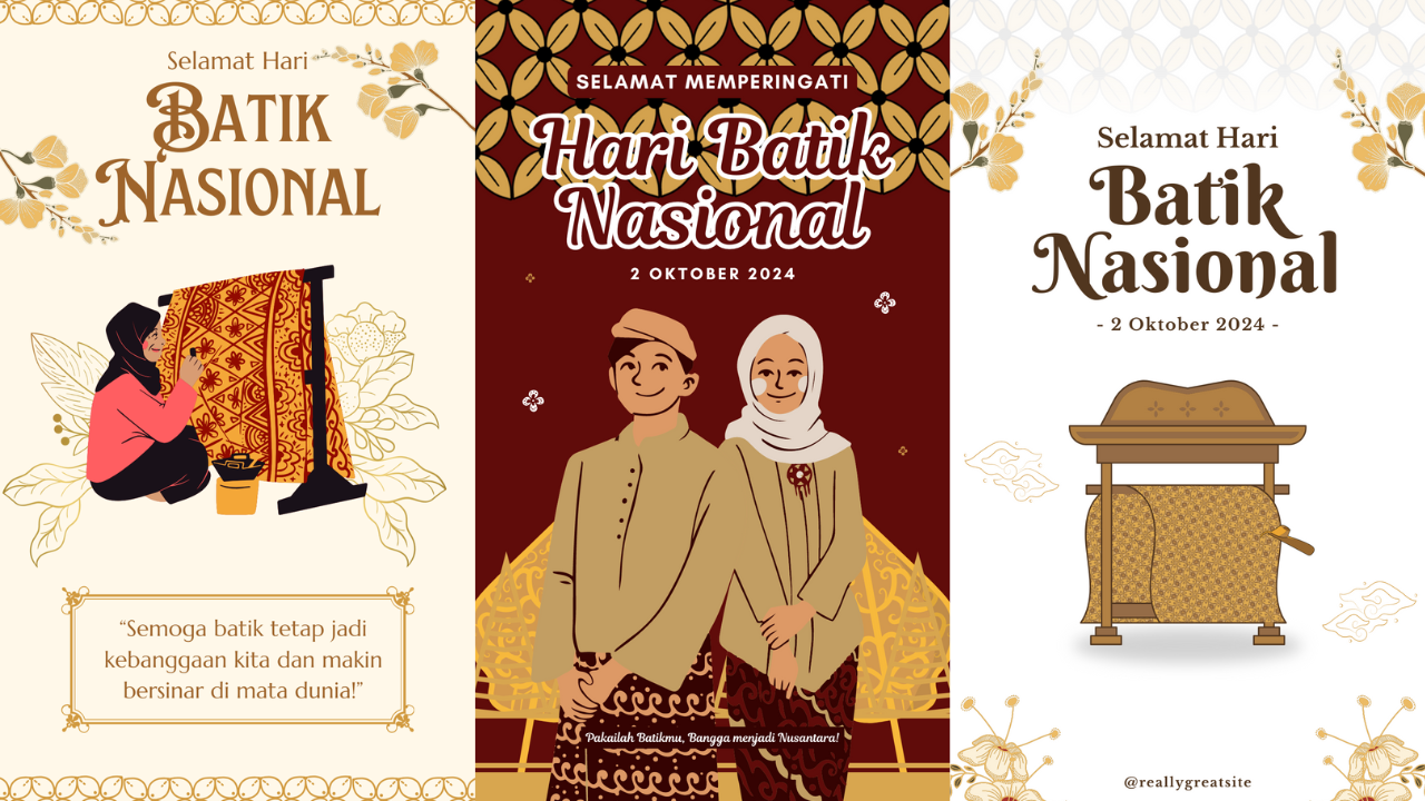 30 Poster Hari Batik Nasional 2024 Gratis Lengkap Ucapannya, Banyak Desain Kreatif dan Cantik!