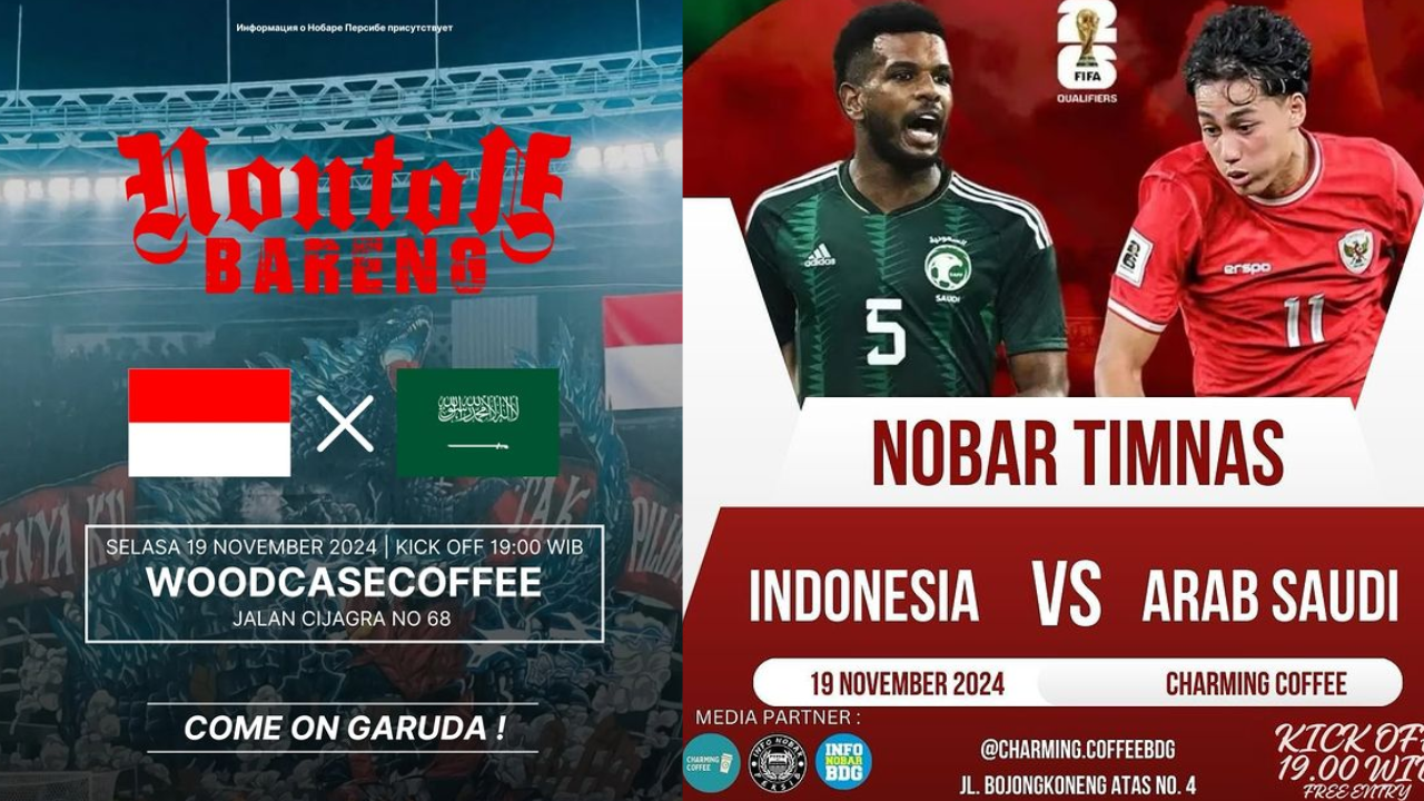 25 Lokasi Nobar Timnas Indonesia vs Arab Saudi di Bandung dan Sekitarnya, Yuk Warga Merapat!