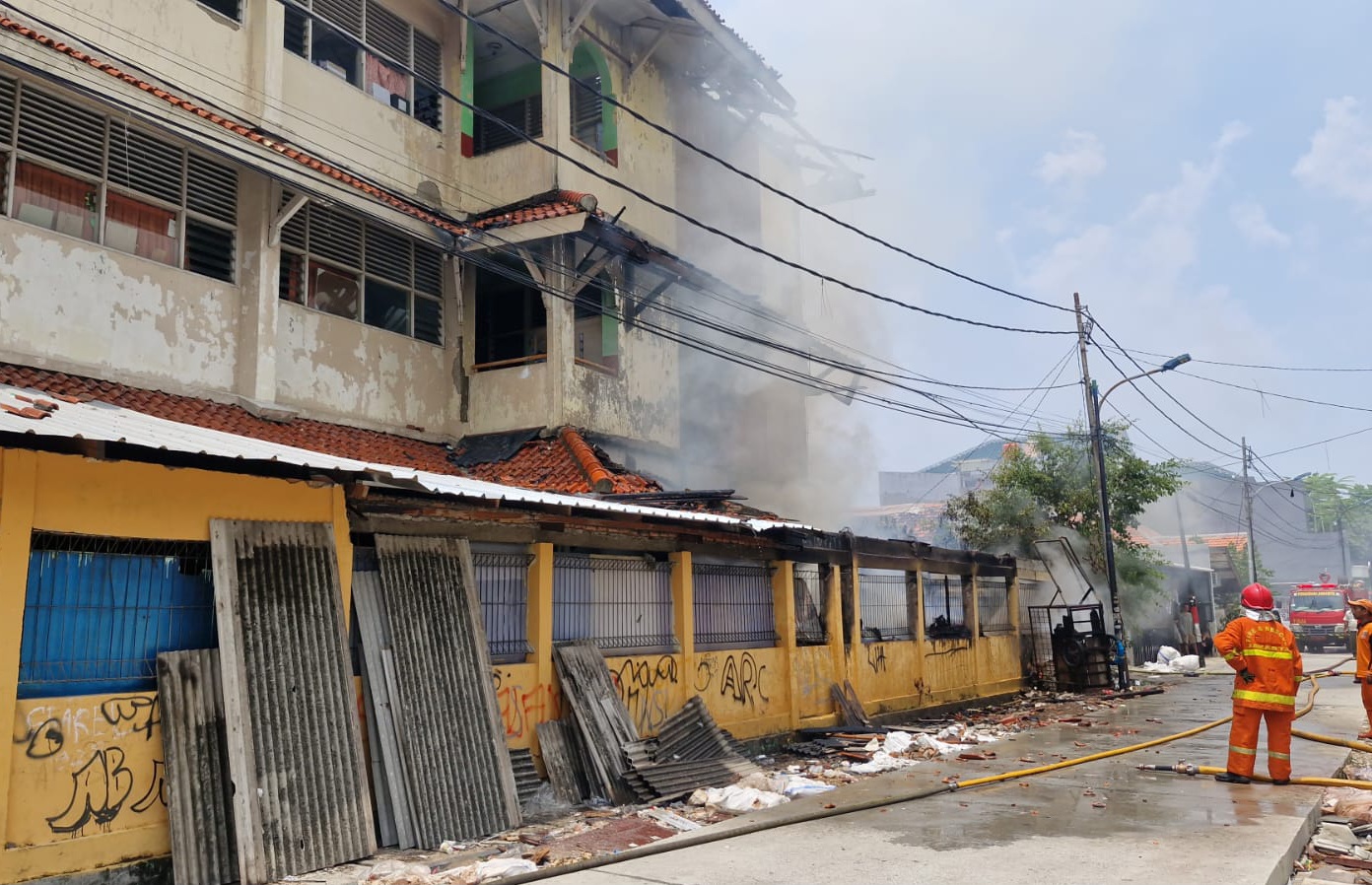 Pasca Kebakaran, SDN 01 Cempaka Baru Kemayoran Terapkan PJJ KBM bagi Siswa