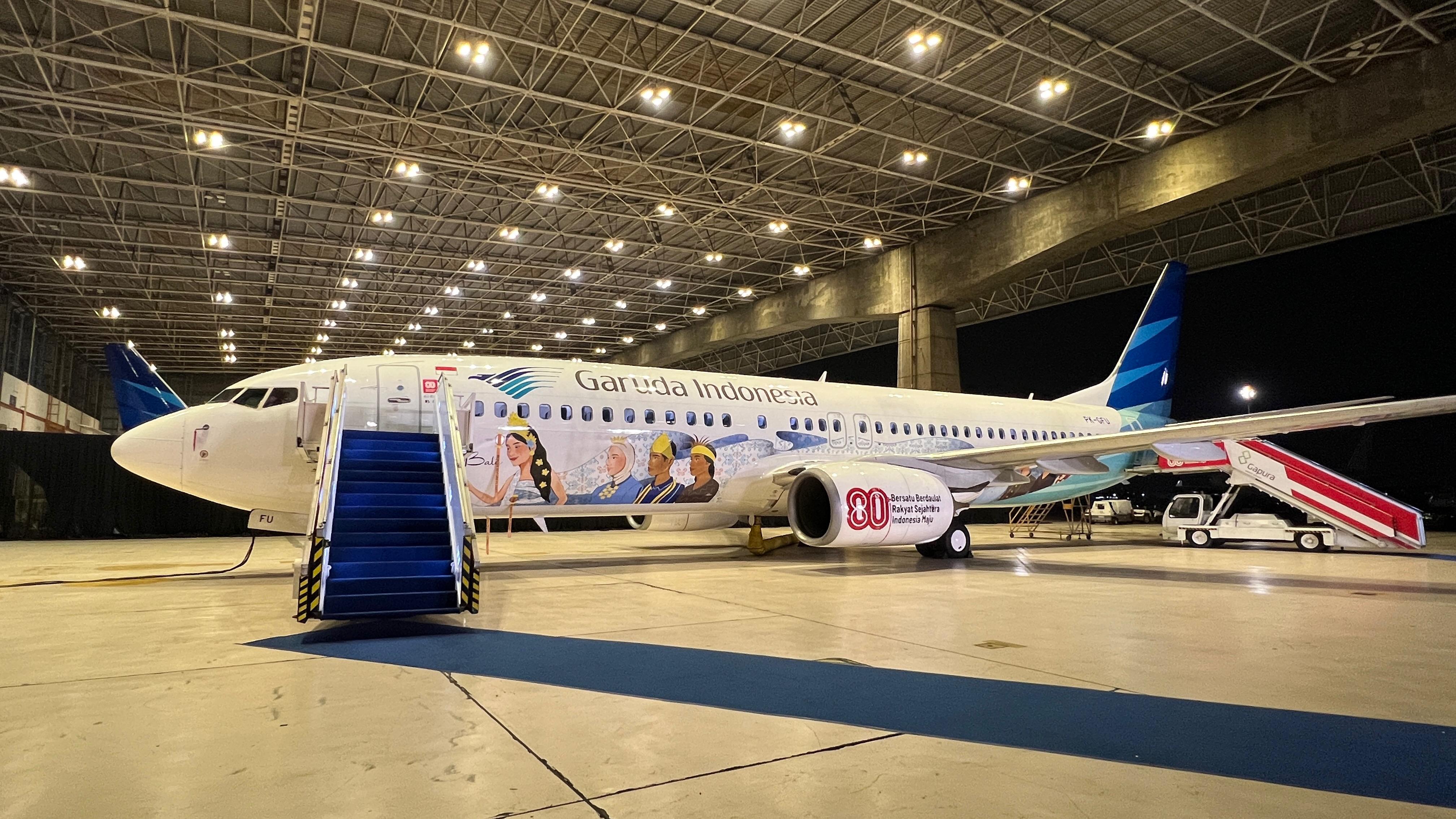 Penampakan Livery Spesial Garuda Indonesia Edisi HUT ke-80 RI, Gandeng Cap Bali