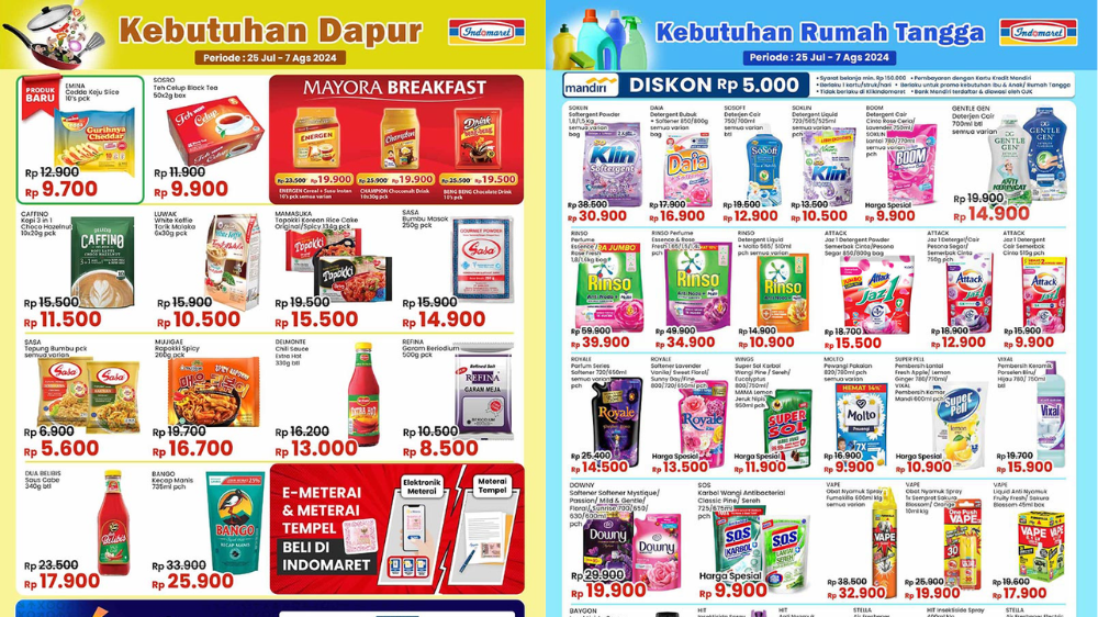 Katalog Promo JSM Indomaret 26-28 Juli 2024, Detergent Sabun Pencuci Baju Mulai Rp9 Ribuan Aja 