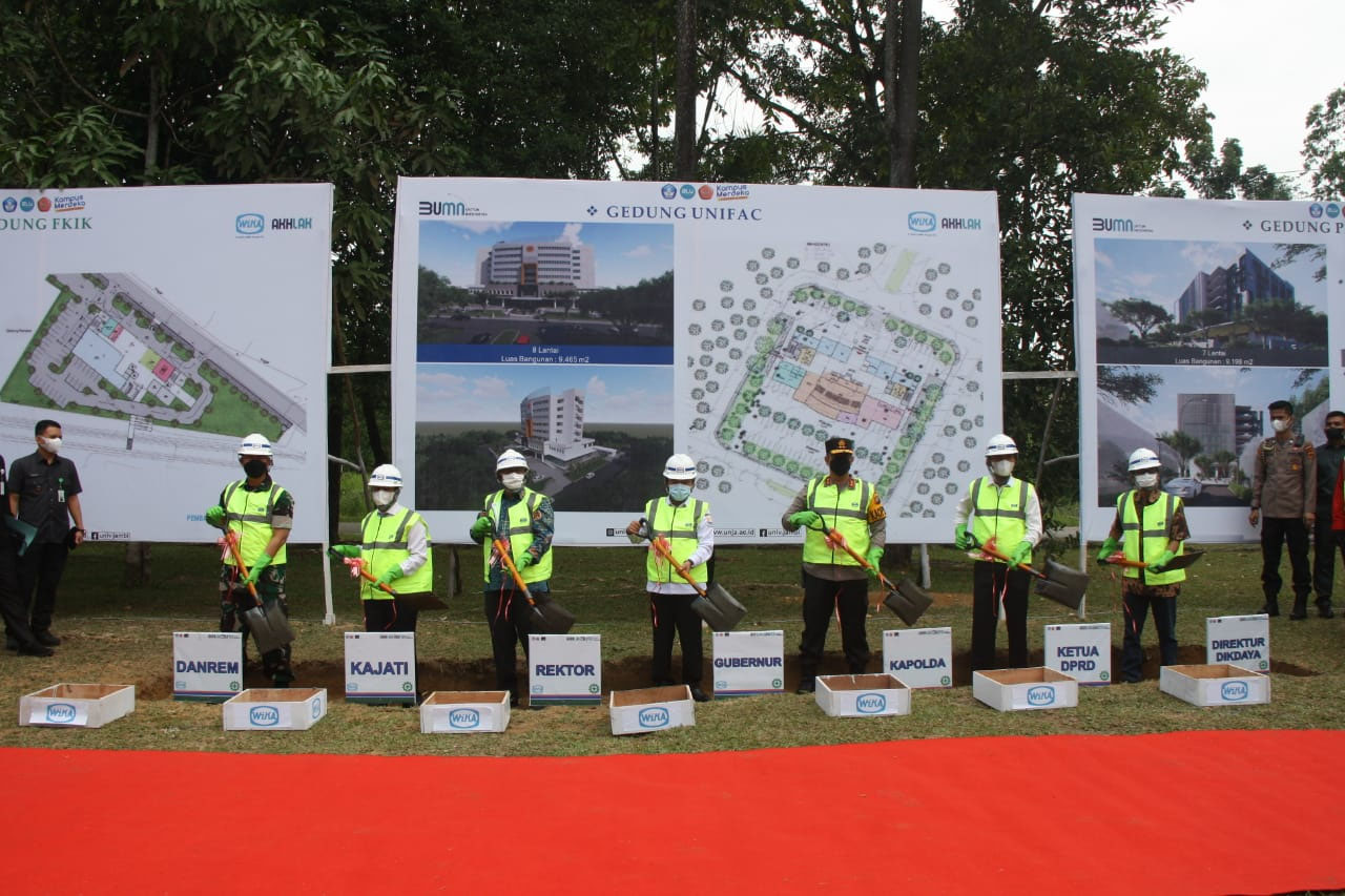 Unja Laksanakan Ground Breaking Pembangunan Gedung UNIFAC, FKIK, dan Pascasarjana