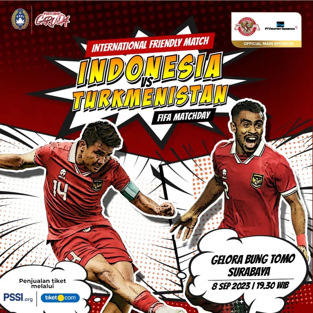 Jadwal Timnas Indonesia vs Turkmenistan di FIFA Matchday