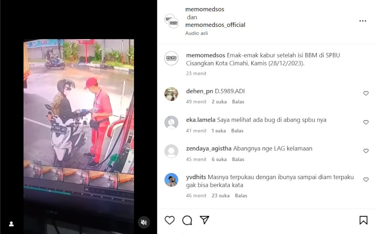 Viral Emak-emak Motor BeAT Disebut Kabur Selepas Isi Bensin di SPBU, Operatornya 'Ngebug'!