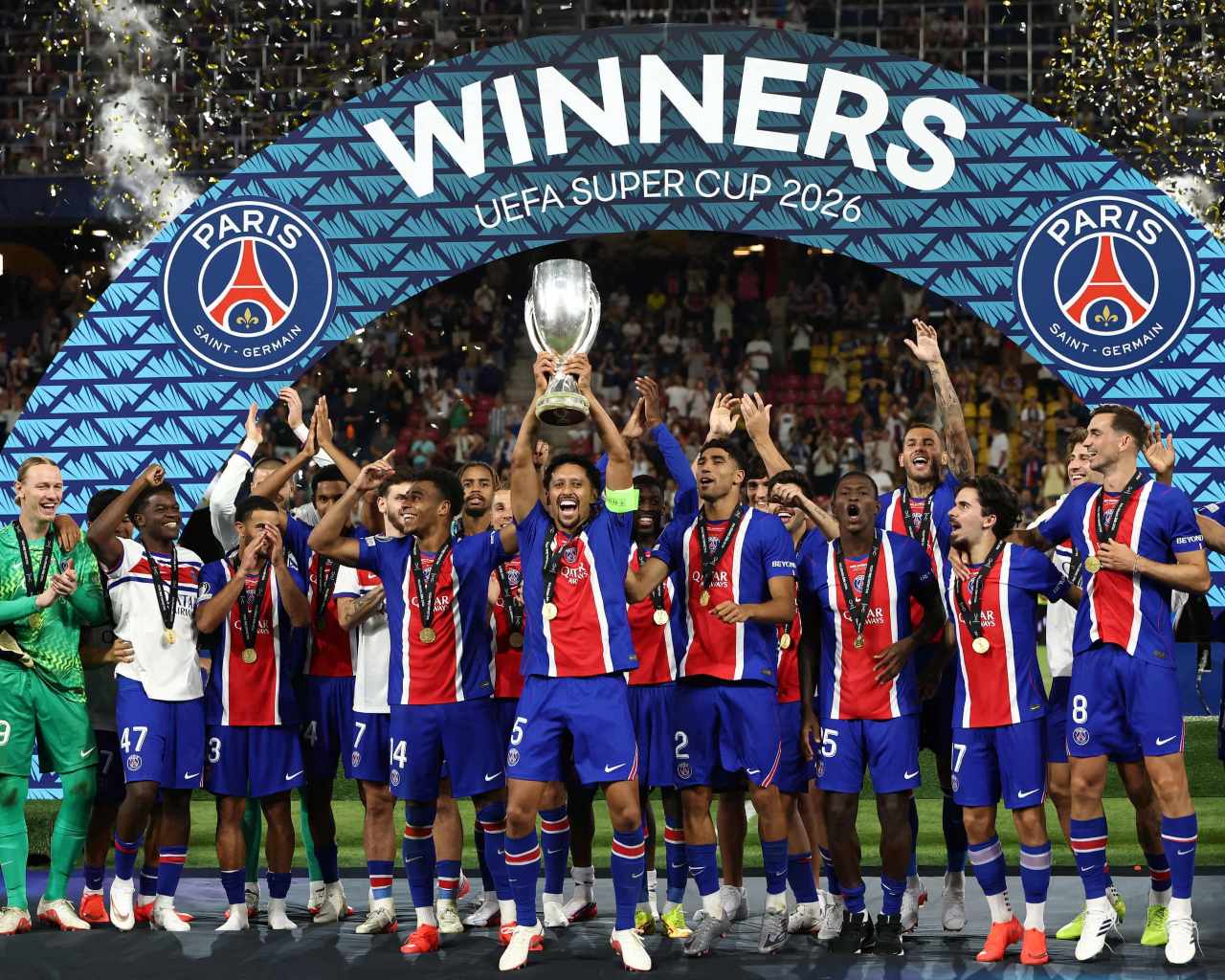 PSG vs Aston Villa 2-1, Les Parisiens Back-to-Back Juara Piala Super Eropa!