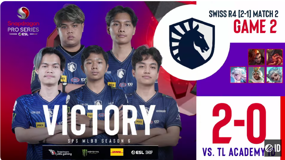 Team Liquid ID Raih Kemenangan 2-0 atas Team Liquid Academy ID di ESL Snapdragon MLBB Season 6