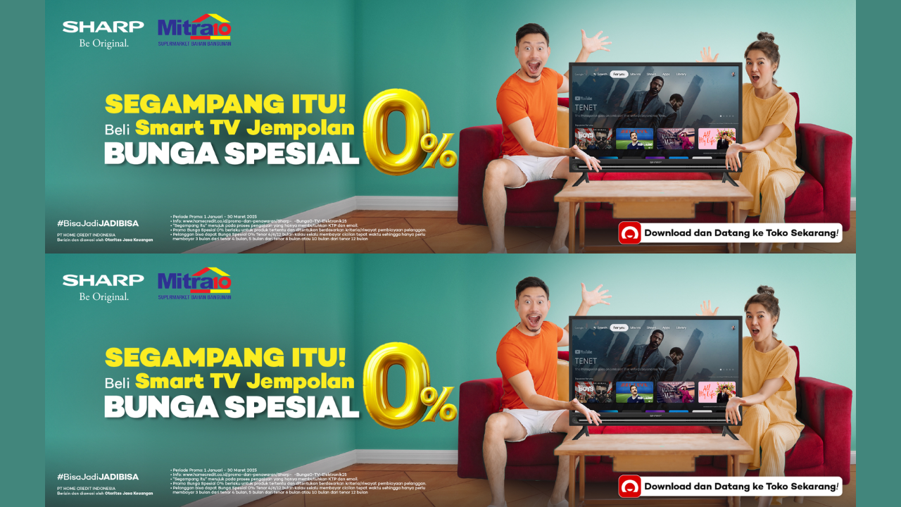 Simulasi Kredit Cicilan Smart TV Sharp Dapat Bunga Spesial 0%, Tertarik? Simak Cara Pengajuannya di Sini
