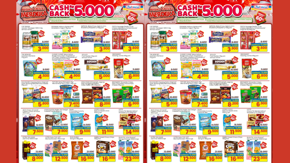 Promo Indomaret 16-17 Agustus 2025 Spesial HUT RI Harga Minyak Goreng-Gula Pasir Mulai Rp16.000