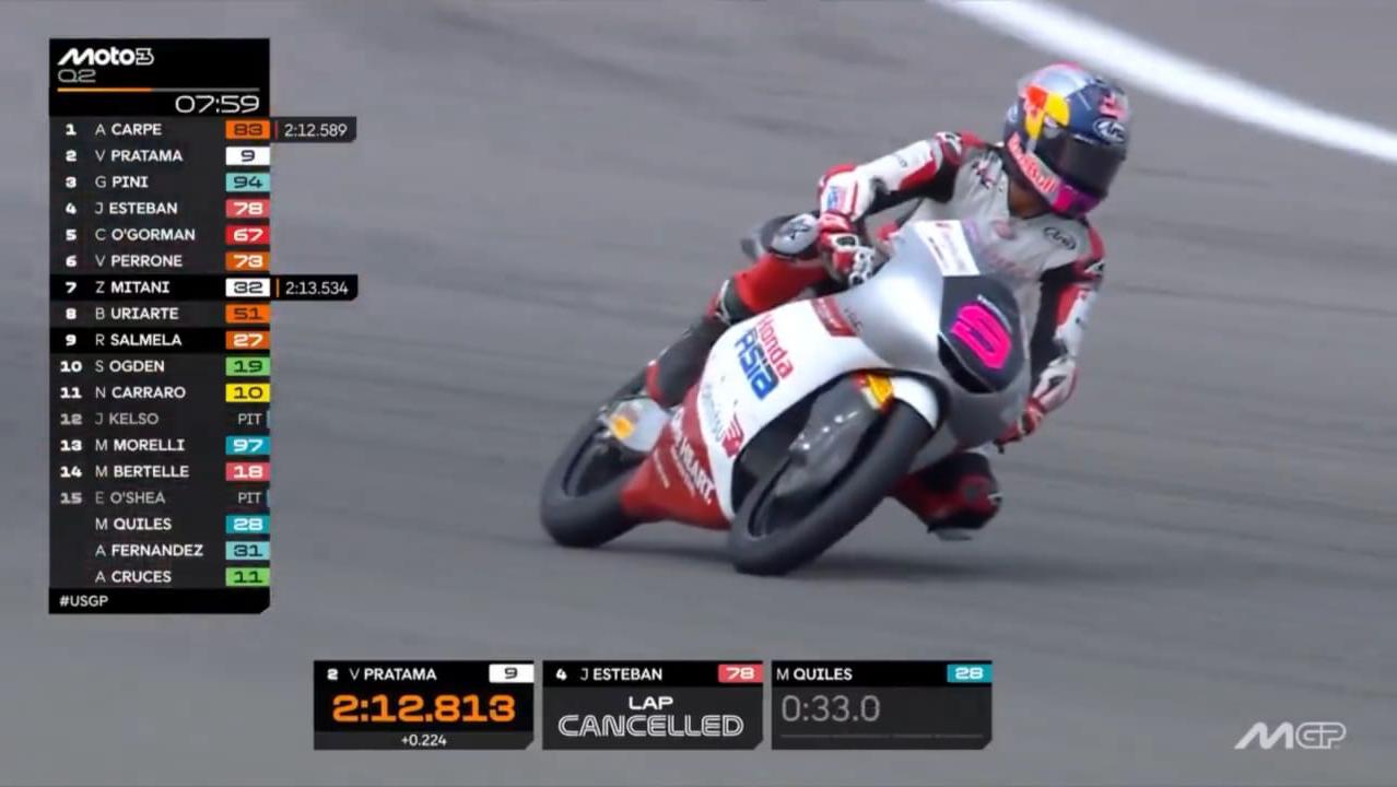 Moto3 AS 2026: Veda Ega Start di Posisi Keempat COTA, Begini Kronologinya