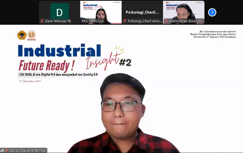 PKA Untag Surabaya Gelar Industrial Insight Dengan Topik Life Skills di Era 4.0 dan Menyambut Era Society 5.0