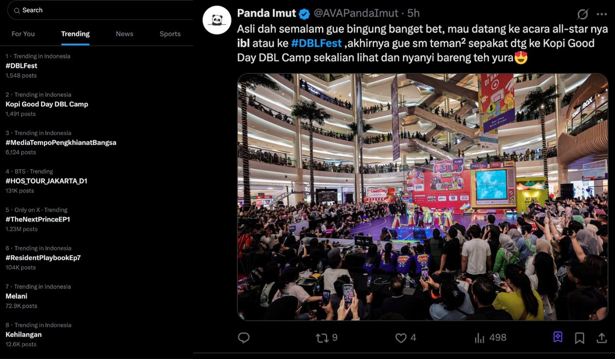 Trending #DBLFest di X, Netizen Bandingkan DBL Festival dan IBL All-Star