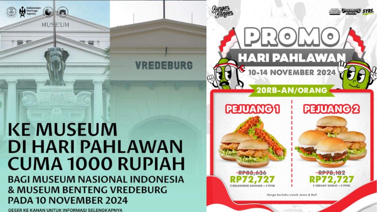 5 Promo Hari Pahlawan 2024, Ada Diskon Tiket Masuk Museum hingga Makanan dan Minuman