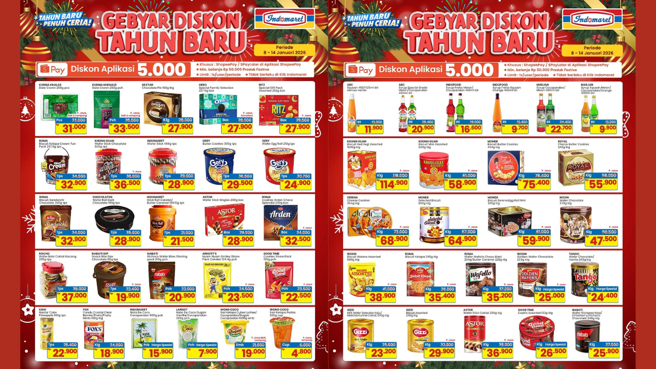 Promo Indomaret Terbaru Hari ini 10 Januari 2026, Gebyar Tahun Baru Biskuit Monde-Royal Mulai Rp55 Ribuan