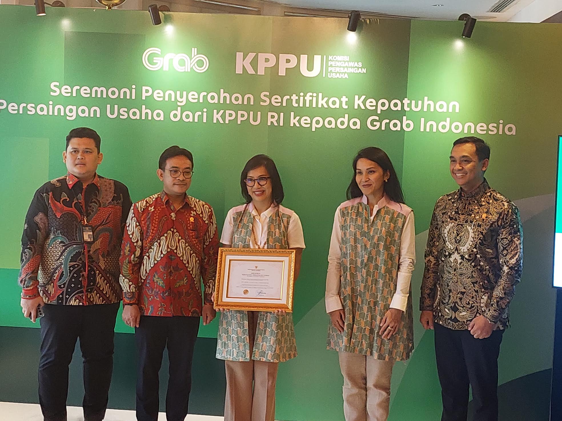 Grab Indonesia Raih Sertifikat Kepatuhan Persaingan Usaha dari KPPU RI