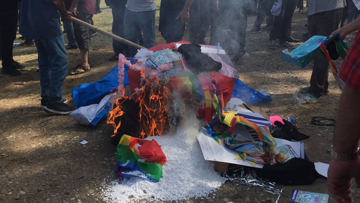 Festival LGBT Dibubarkan Masyarakat Georgia, Bendera dan Atribut Dibakar