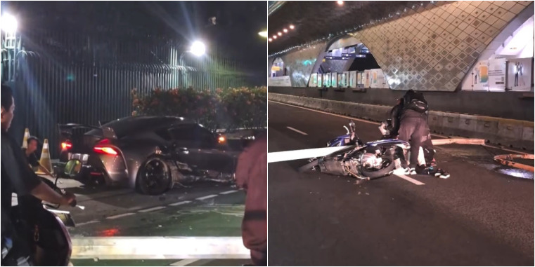 Viral Toyota Supra Tabrak Tiang Lampu dan Timpa Pemotor di Thamrin, Dikendarai Mahasiswa