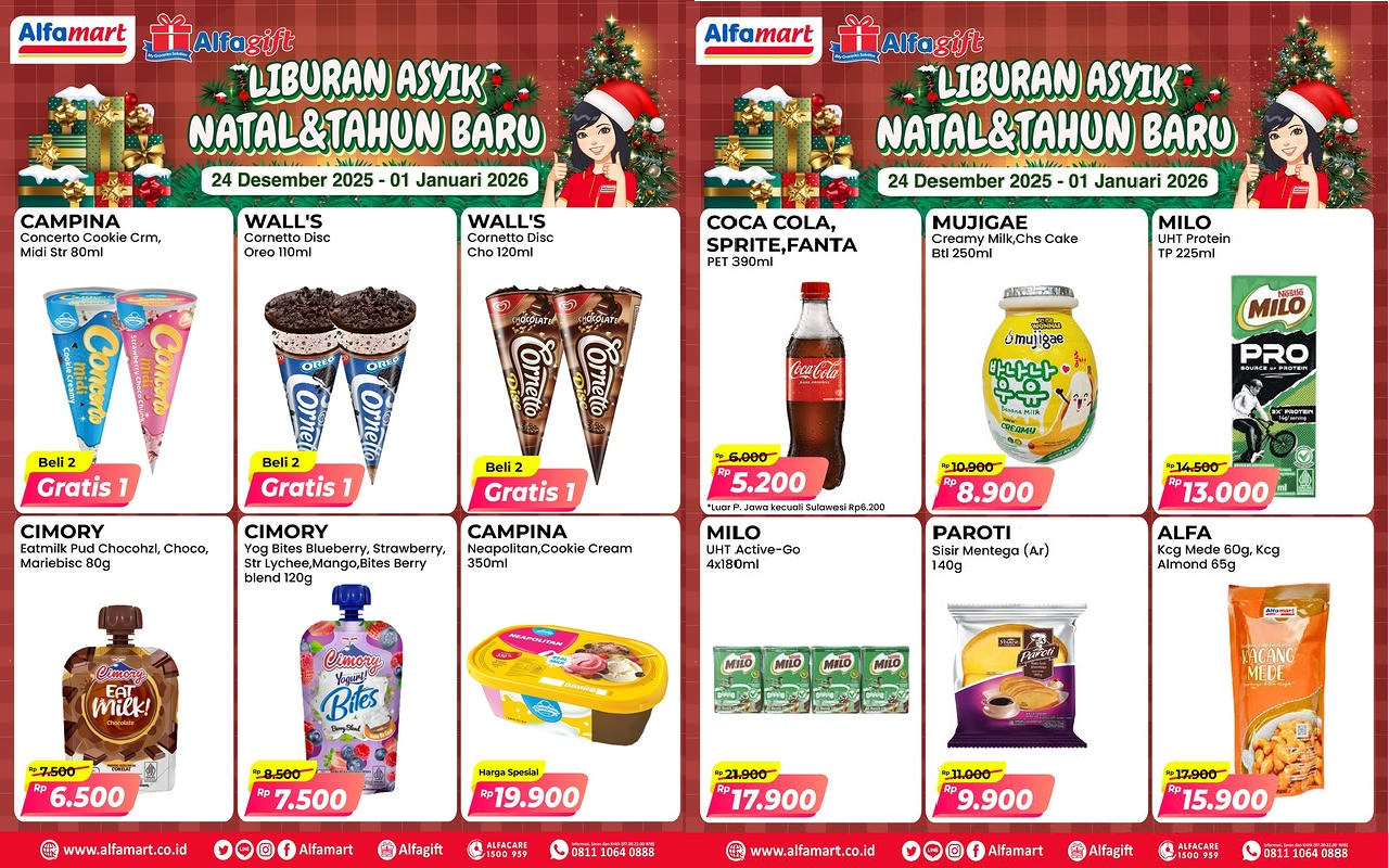 Promo Alfamart Terbaru 24-25 Desember 2025 Spesial Natal, Beli 2 Es Krim Cornetto Gratis 1!