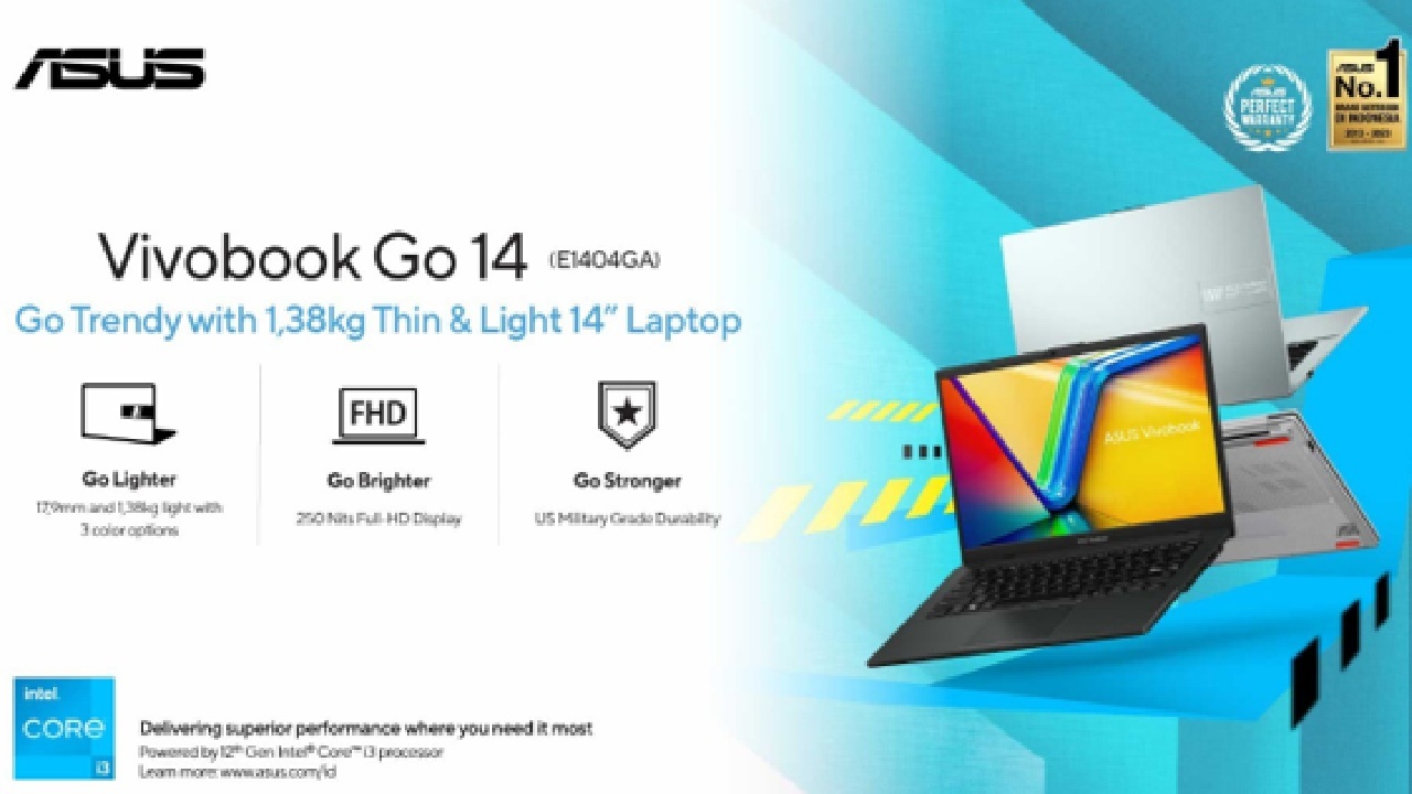 ASUS Vivobook Go 14 (E1404GA), Laptop Core i3 Terbaik untuk Pelajar 