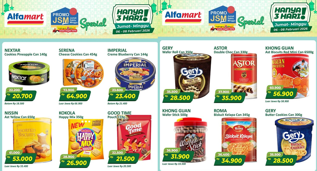 Promo JSM Alfamart Hari Ini 8 Februari 2026 Spesial Persiapan Ramadhan, Biskuit Nextar Cuma Rp20 Ribuan!