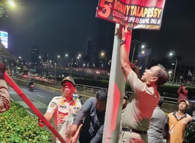 Masa Tenang Pemilu, 56.863 Alat Peraga Kampanye di Jaksel Dicopot