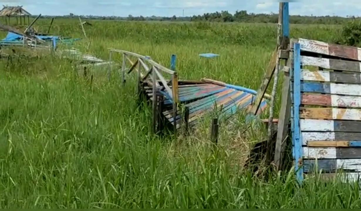 Pernah Dinobatkan Wisata Terpopuler API 2020, Kini Kondisi Jembatan Rawa Karindangan Kualatungkal Prihatin