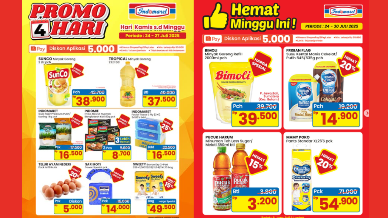 Katalog Promo JSM Indomaret Periode 25-27 Juli 2025, Harga Gula Pasir-Minyak Goreng Mulai Rp16.500