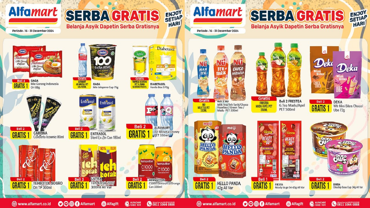 Promo Alfamart Terbaru Hari Ini 19 Desember 2024, Snack Minuman Serba Gratis Jelang Akhir Tahun!