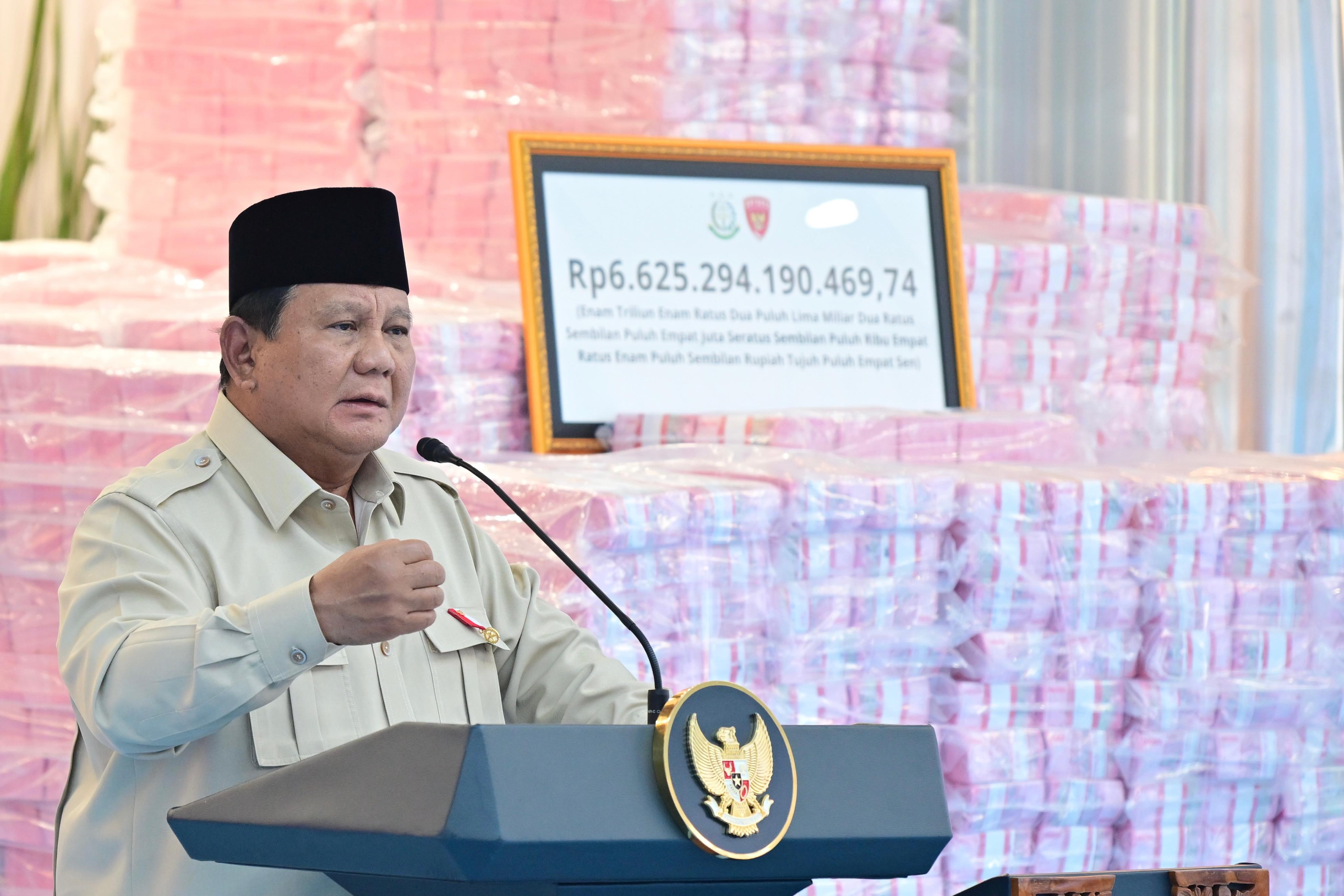 Prabowo Pulihkan Uang Negara Rp28,6 Triliun yang Digarong Para Tikus Koruptor  