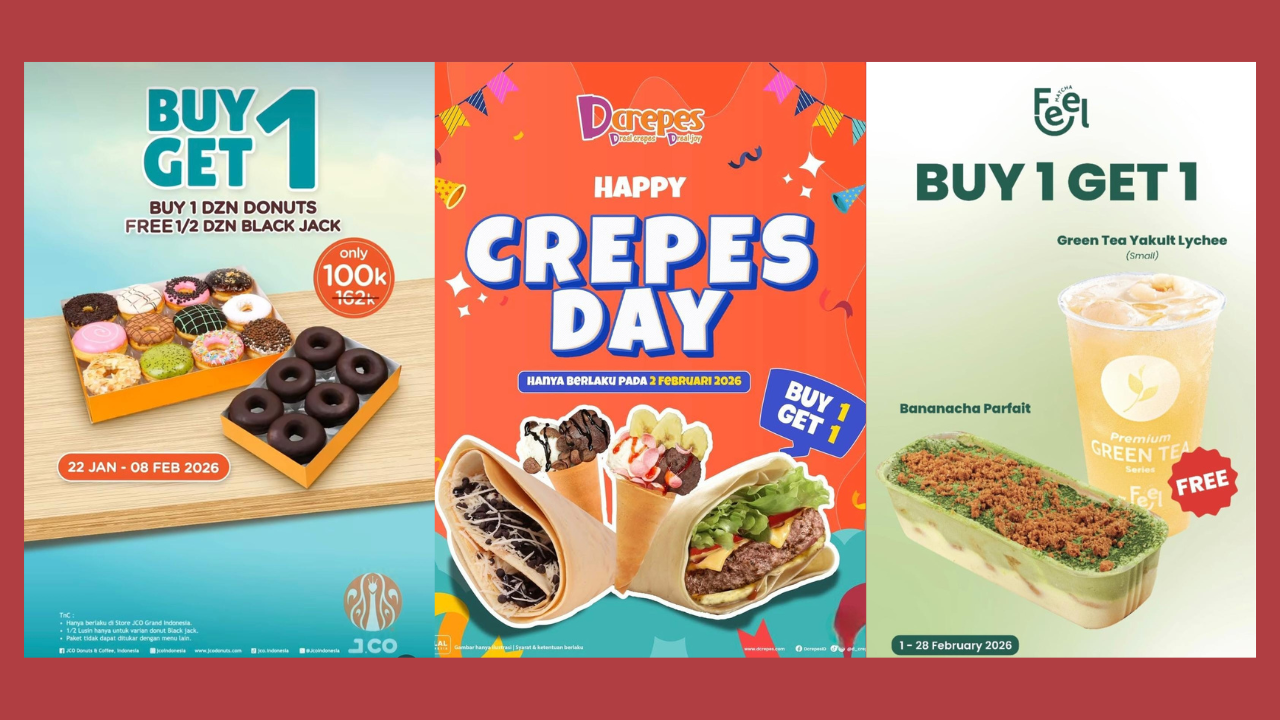 5 Promo Makanan dan Minuman Spesial 2.2 Bulan Februari 2026, Ada JCO, Dcrepes hingga Feel Matcha
