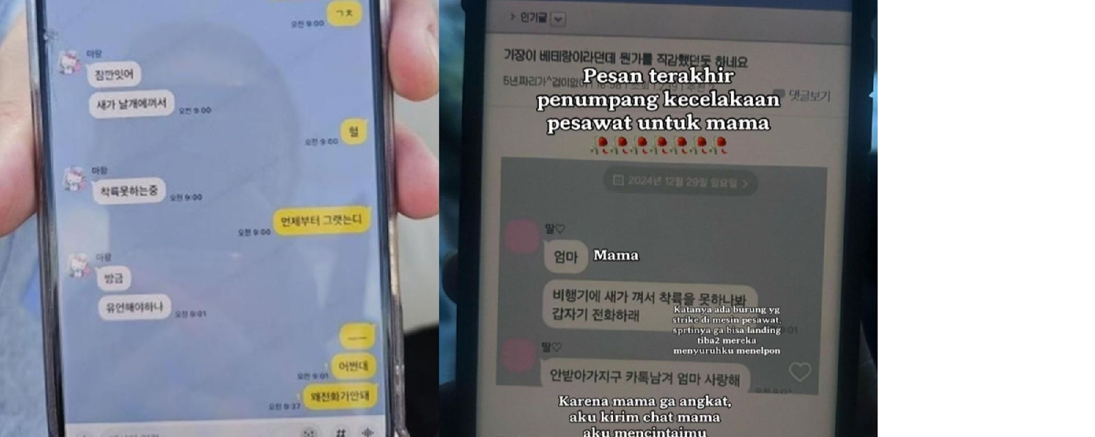 Pesan Terakhir Korban Pesawat Jeju Airlines: Mama Aku Mencintaimu