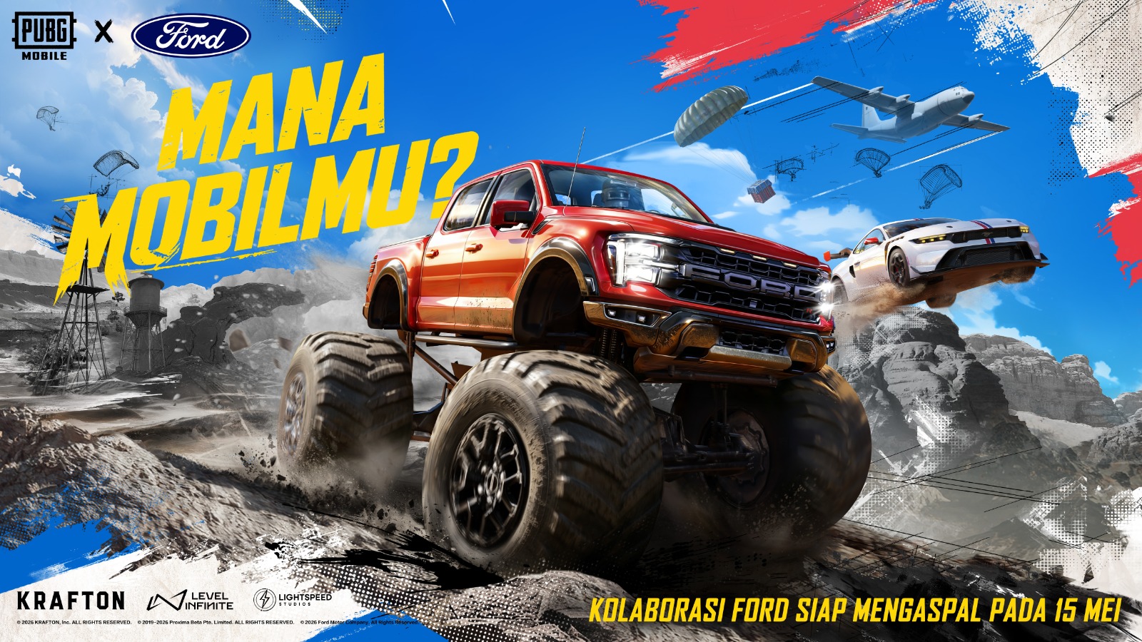 PUBG Mobile x Ford: Sensasi Kendarai Mustang GTD dan Raptor R hingga 7 Juli 2026