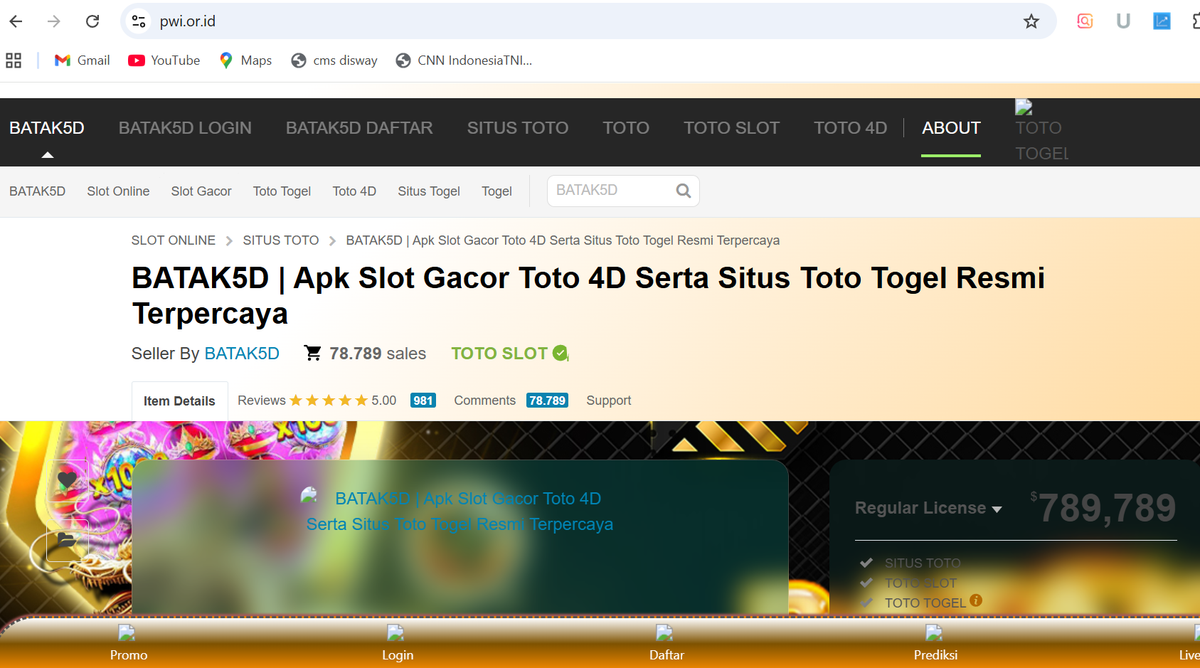 Situs Resmi PWI Diretas: pwi.or.id Berubah Jadi Iklan Judi Online BATK5D!