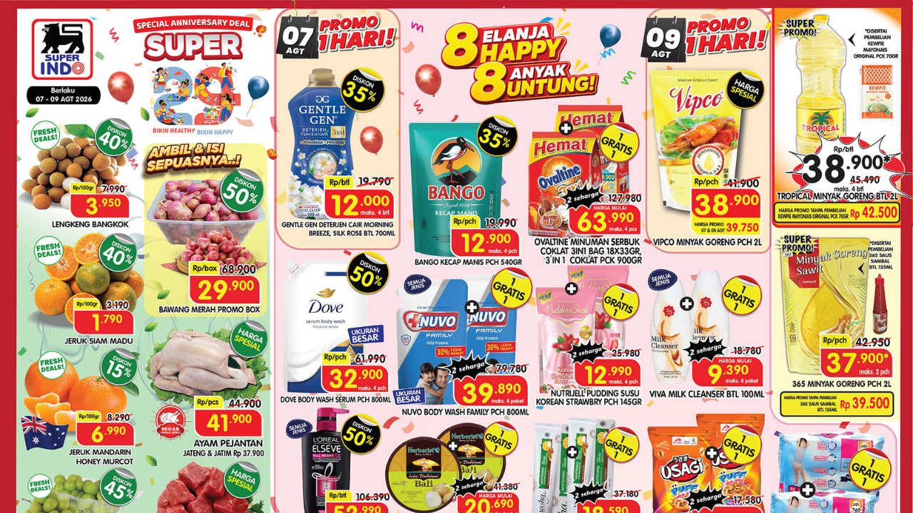 Katalog Promo Superindo Terbaru 9 Agustus 2026, Diskon Kecap Bango Rp12.900