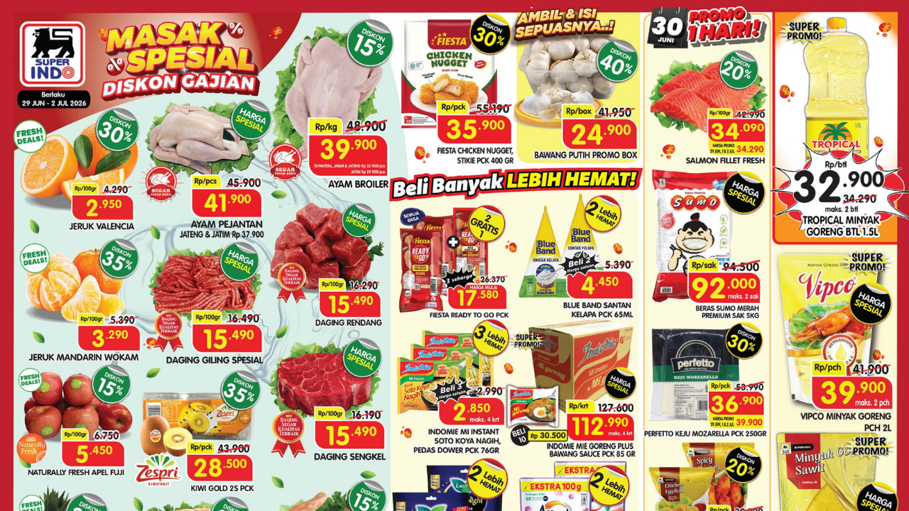 Promo Superindo Minggu Ini Terbaru 29 Juni-2 Juli 2026, Diskon Tropical Minyak Goreng Rp32.900