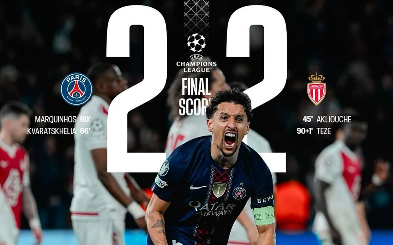 PSG Lolos Dramatis! Monaco Tersingkir Meski Tahan Imbang Jawara Bertahan Liga Champions