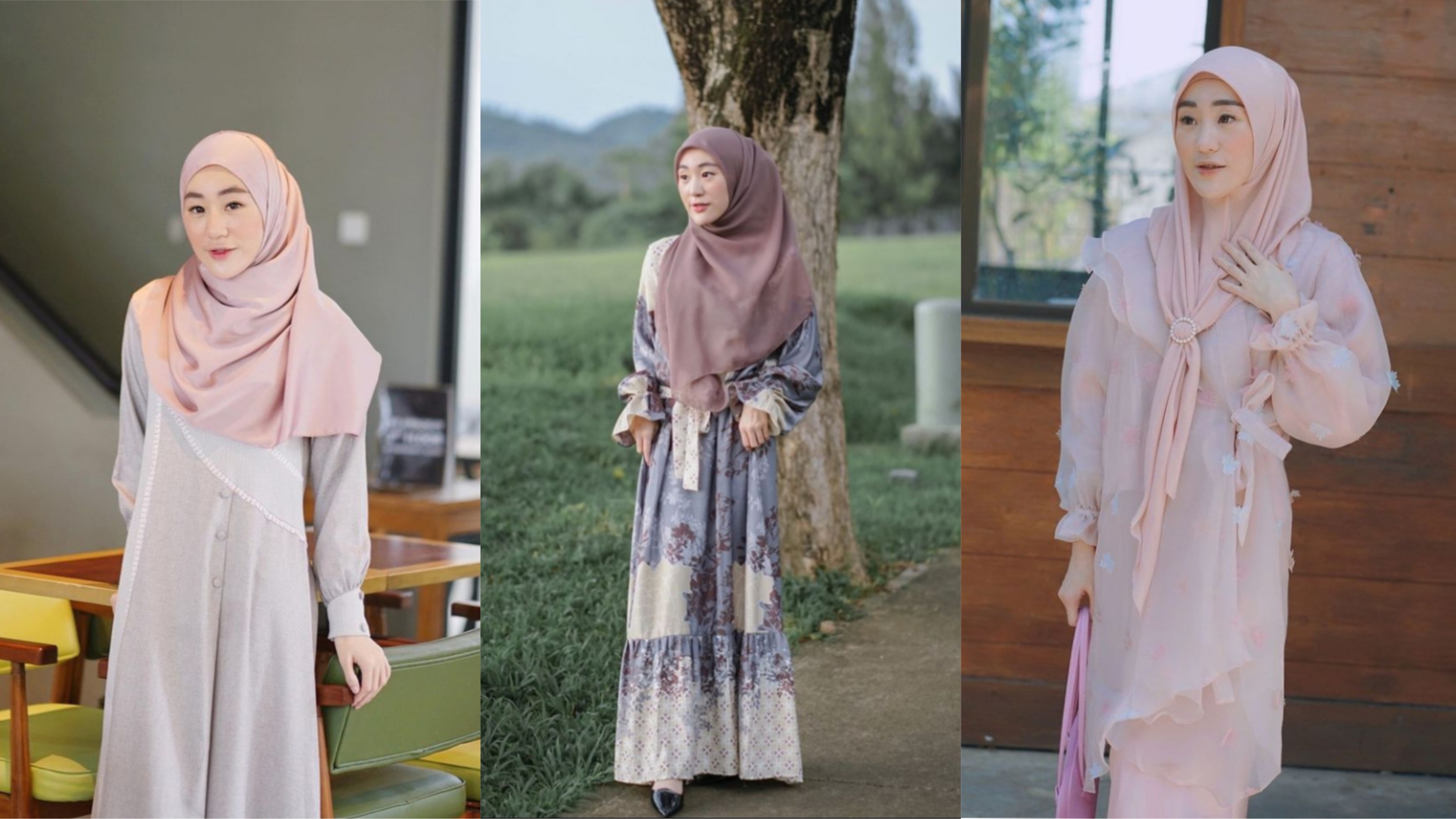 7 Ide Outfit ala Larissa Chou, Tampil Fashionable dan Feminim dengan Hijab Syar'i