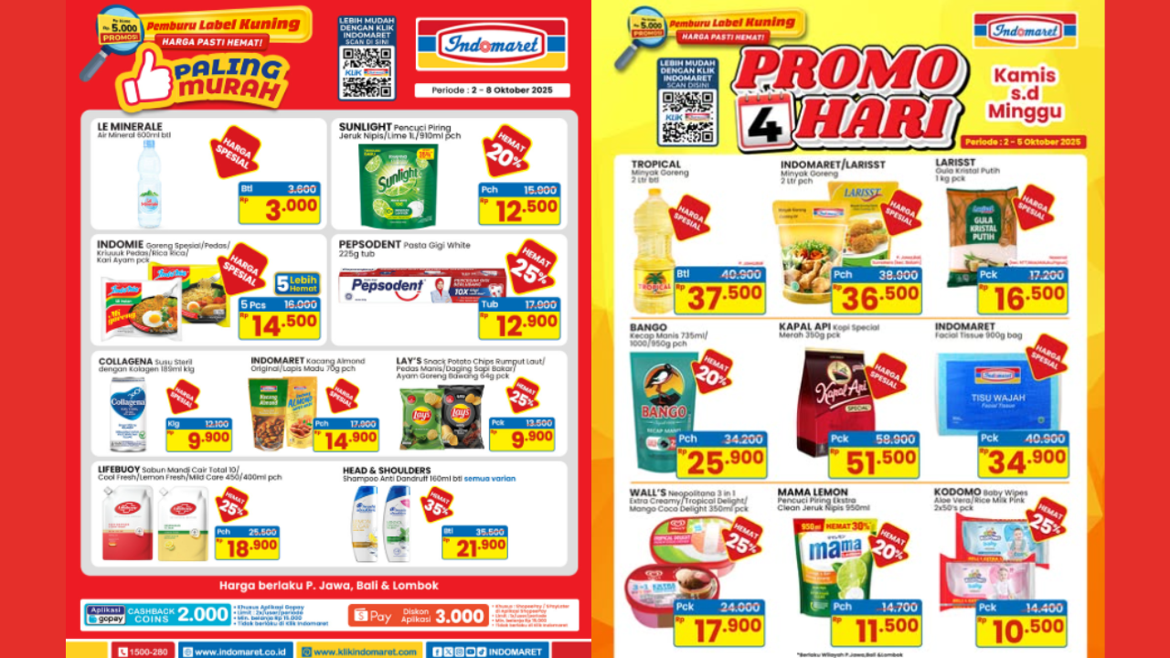 Promo Indomaret Hari ini 4 Oktober 2025, Diskon Minyak Goreng-Gula Pasir Mulai Rp16 Ribuan