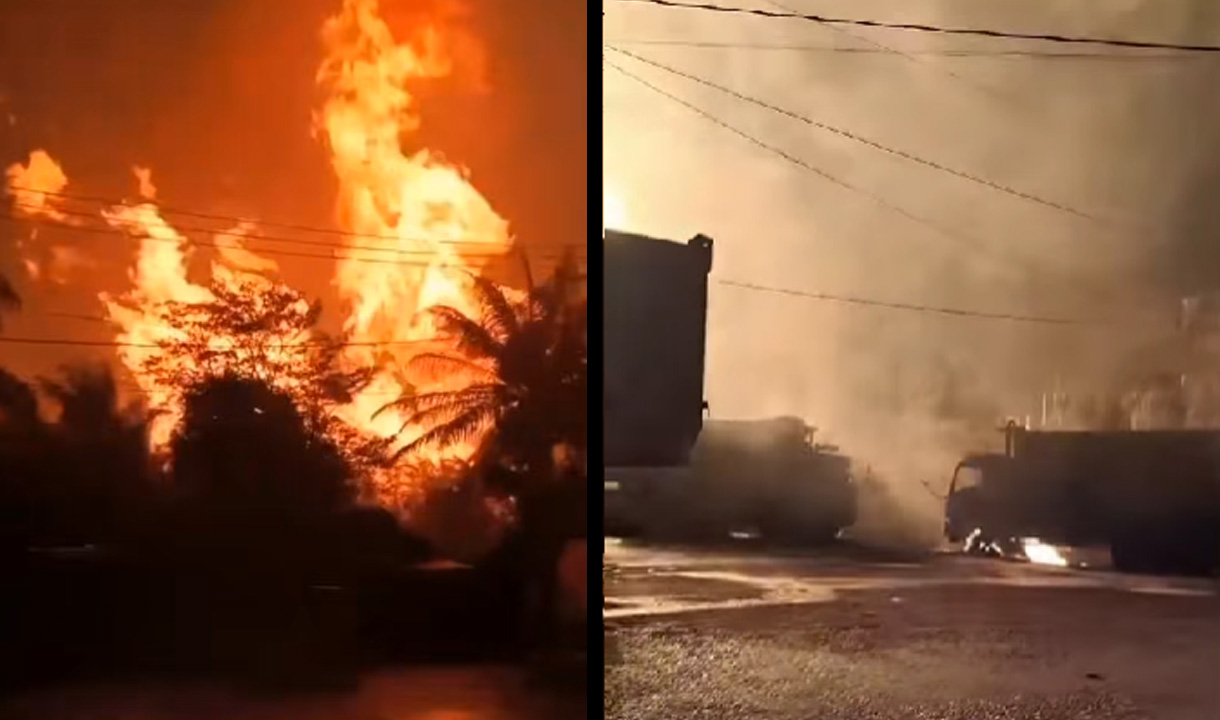Kebakaran Pipa Gas Transgasindo di Indragiri Hilir Riau, Ledakan Beruntun Terdengar Sebelum Terjadi Kebakaran Besar