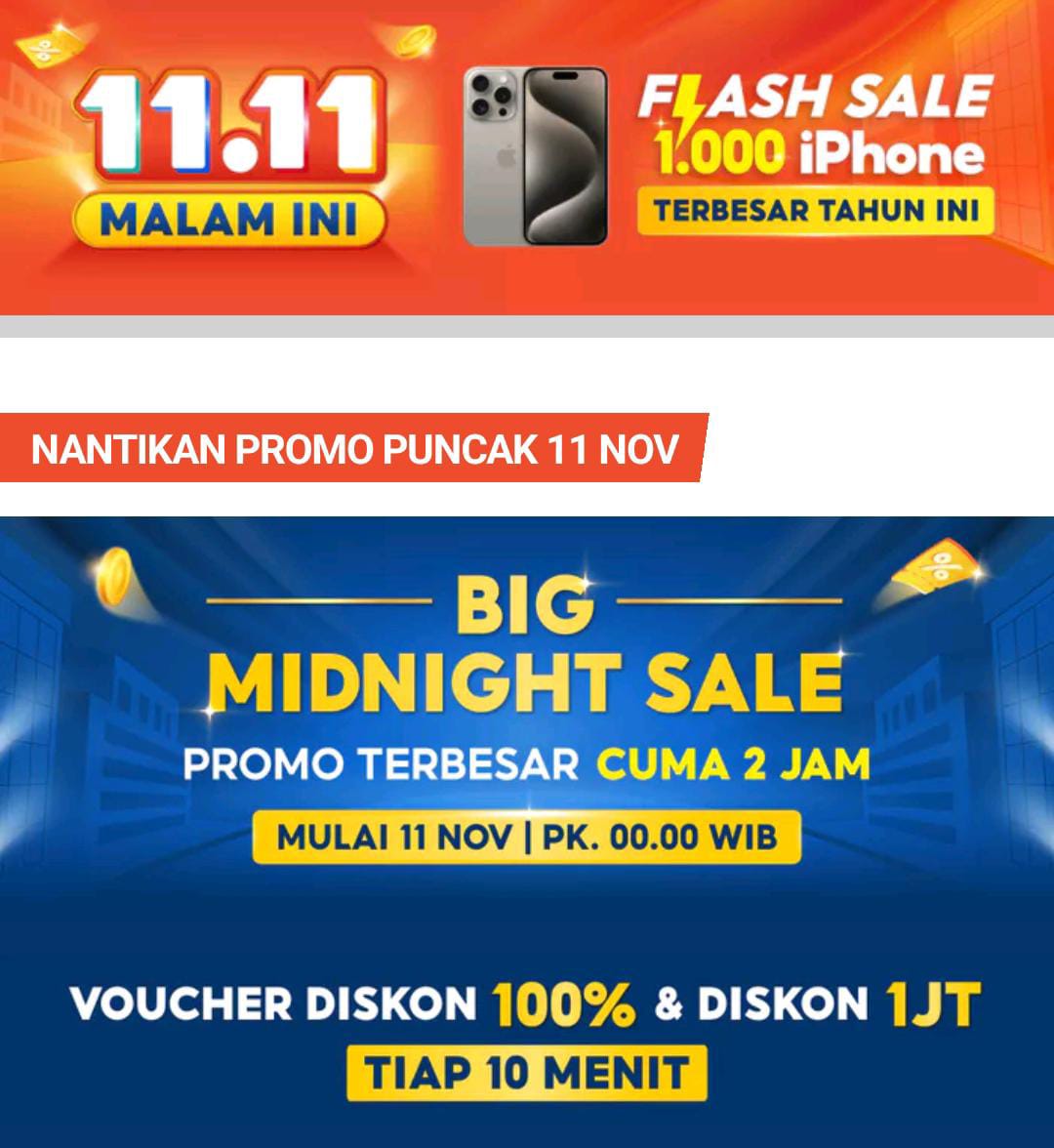 Cara Mendapatkan Iphone di Promo Puncak Shopee 11.11  