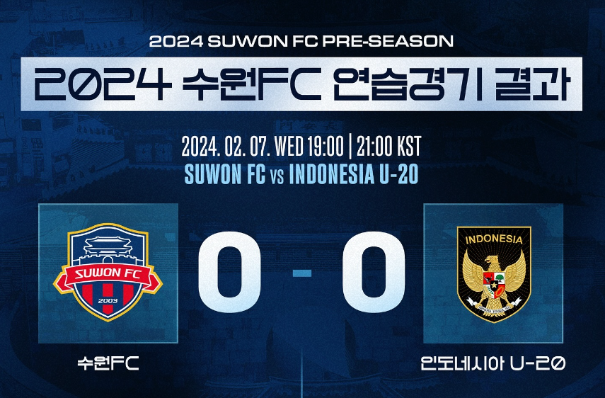 Timnas U-20 Imbangi Suwon FC 0-0, Pratama Arhan Absen 