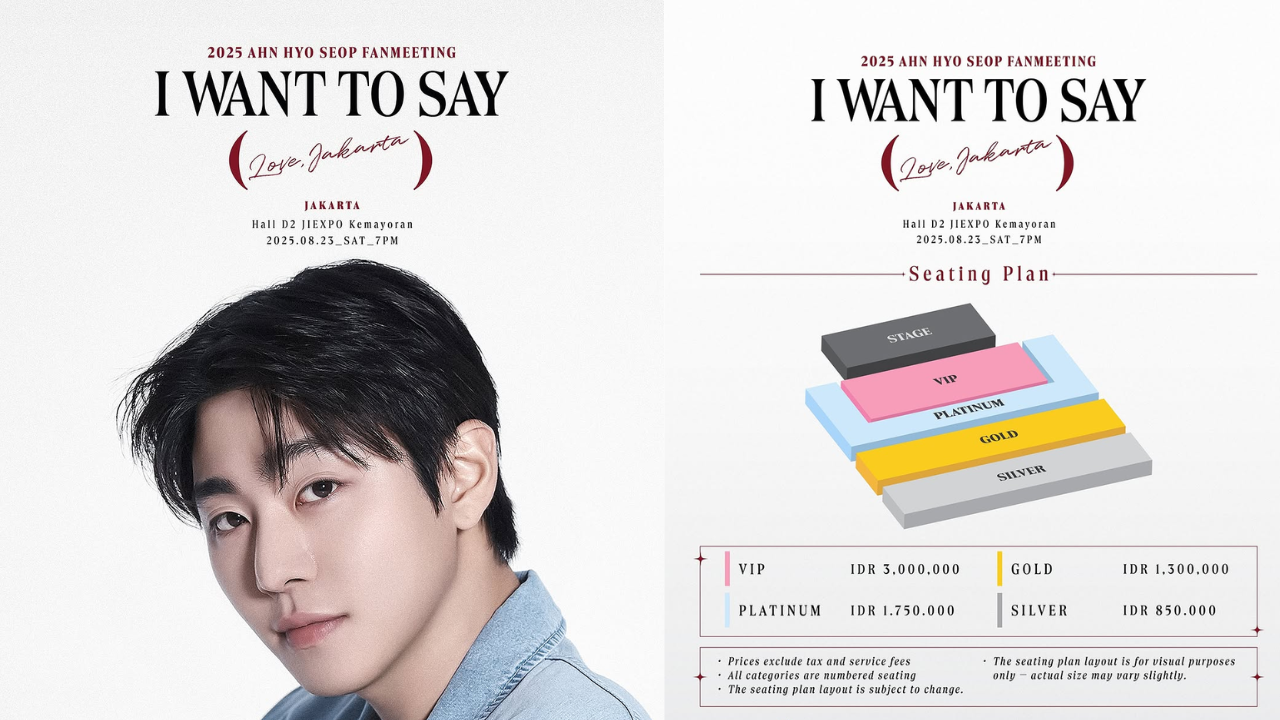 Fan Meeting Ahn Hyo Seop di Jakarta 23 Agustus 2025, Harga Tiket Mulai Rp850 Ribu